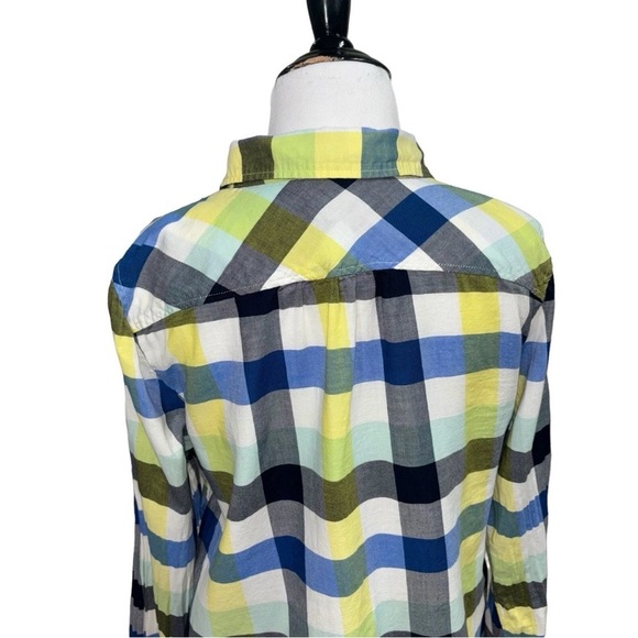 Talbots Women's Size Petite Medium Button Down Shirt Plaid Long Sleeve Prepp - Picture 7 of 7